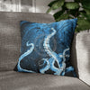 Midnight Octopus Kraken Tentacles Ink Map Art Spun Polyester Square Pillow Case 18 × Home Decor