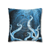 Midnight Octopus Kraken Tentacles Ink Map Art Spun Polyester Square Pillow Case Home Decor