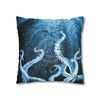 Midnight Octopus Kraken Tentacles Ink Map Art Spun Polyester Square Pillow Case Home Decor