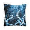 Midnight Octopus Kraken Tentacles Ink Map Art Spun Polyester Square Pillow Case Home Decor