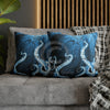 Midnight Octopus Kraken Tentacles Ink Map Art Spun Polyester Square Pillow Case Home Decor