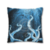 Midnight Octopus Kraken Tentacles Ink Map Art Spun Polyester Square Pillow Case Home Decor