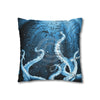 Midnight Octopus Kraken Tentacles Ink Map Art Spun Polyester Square Pillow Case Home Decor