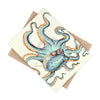 Mint Green Teal Octopus Ink Art Ceramic Photo Tile Home Decor