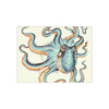 Mint Green Teal Octopus Ink Art Ceramic Photo Tile Home Decor