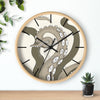 Modern Bold Tentacles Kraken Human Made Original Art Beige Octopus Artwork Wall Clock Home Decor