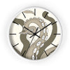 Modern Bold Tentacles Kraken Human Made Original Art Beige Octopus Artwork Wall Clock Home Decor