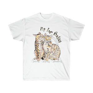 My Fur Babies Bengal Love Kitten Cat Watercolor Ink Ultra Cotton Tee White / S T-Shirt