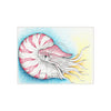 Nautilus Octopus Blue Yellow Stippling Ink Art Ceramic Photo Tile Home Decor