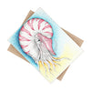 Nautilus Octopus Blue Yellow Stippling Ink Art Ceramic Photo Tile Home Decor