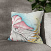 Nautilus Octopus Stippling White Ink Art Spun Polyester Square Pillow Case 14 × Home Decor