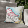 Nautilus Octopus Stippling White Ink Art Spun Polyester Square Pillow Case 16 × Home Decor