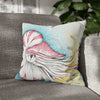 Nautilus Octopus Stippling White Ink Art Spun Polyester Square Pillow Case 18 × Home Decor