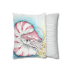 Nautilus Octopus Stippling White Ink Art Spun Polyester Square Pillow Case Home Decor