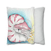 Nautilus Octopus Stippling White Ink Art Spun Polyester Square Pillow Case Home Decor