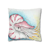 Nautilus Octopus Stippling White Ink Art Spun Polyester Square Pillow Case Home Decor