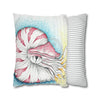 Nautilus Octopus Stippling White Ink Art Spun Polyester Square Pillow Case Home Decor