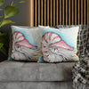 Nautilus Octopus Stippling White Ink Art Spun Polyester Square Pillow Case Home Decor