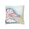 Nautilus Octopus Stippling White Ink Art Spun Polyester Square Pillow Case Home Decor