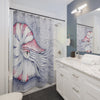 Nautilus Purple Red Vintage Map Art Shower Curtain Home Decor