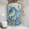Ocean Blue Octopus Watercolor Art Shower Curtain Home Decor