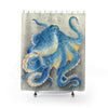 Ocean Blue Octopus Watercolor Art Shower Curtain Home Decor