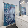 Ocean Deep Blue Octopus Shower Curtain Home Decor