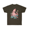 Octopus And The Planets Salmon Teal Dark Unisex Ultra Cotton Tee Chocolate / S T-Shirt