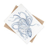 Octopus Blue Dance Ink On White Art Ceramic Photo Tile Home Decor