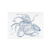 Octopus Blue Dance Ink On White Art Ceramic Photo Tile Home Decor