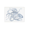 Octopus Blue Dance Ink On White Art Ceramic Photo Tile Home Decor
