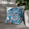 Octopus Blue Vintage Map Art Spun Polyester Square Pillow Case 18 × Home Decor
