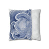 Octopus Blue Watercolor Art Spun Polyester Square Pillow Case Home Decor