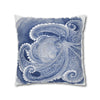 Octopus Blue Watercolor Art Spun Polyester Square Pillow Case Home Decor