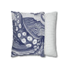 Octopus Blue Watercolor Art Spun Polyester Square Pillow Case Home Decor