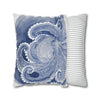 Octopus Blue Watercolor Art Spun Polyester Square Pillow Case Home Decor