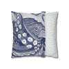 Octopus Blue Watercolor Art Spun Polyester Square Pillow Case Home Decor