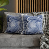 Octopus Blue Watercolor Art Spun Polyester Square Pillow Case Home Decor