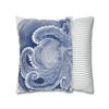 Octopus Blue Watercolor Art Spun Polyester Square Pillow Case Home Decor