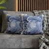 Octopus Blue Watercolor Art Spun Polyester Square Pillow Case Home Decor