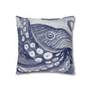 Octopus Blue Watercolor Art Spun Polyester Square Pillow Case Home Decor