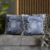 Octopus Blue Watercolor Art Spun Polyester Square Pillow Case Home Decor