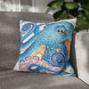 Octopus Blue Watercolor Ink Art Spun Polyester Square Pillow Case 18 × Home Decor