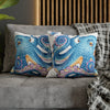 Octopus Blue Watercolor Ink Art Spun Polyester Square Pillow Case Home Decor