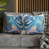 Octopus Blue Watercolor Ink Art Spun Polyester Square Pillow Case Home Decor