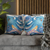 Octopus Blue Watercolor Ink Art Spun Polyester Square Pillow Case Home Decor