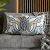 Octopus Blue Yellow Funky Ink Art Spun Polyester Square Pillow Case Home Decor