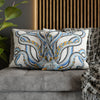 Octopus Blue Yellow Funky Ink Art Spun Polyester Square Pillow Case Home Decor