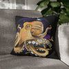 Octopus Cosmic Galaxy Planets Art Spun Polyester Square Pillow Case 18 × Home Decor