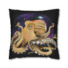 Octopus Cosmic Galaxy Planets Art Spun Polyester Square Pillow Case Home Decor